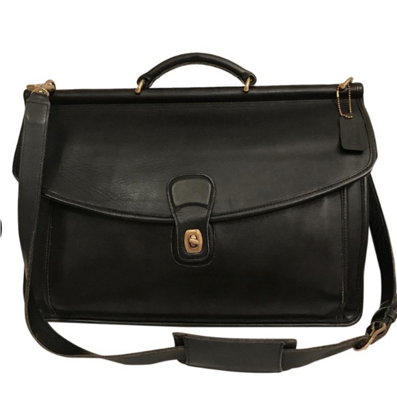 Coach vintage black leather Beekman Briefcase - Picture 1 of 12